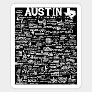 Austin Texas Map Sticker